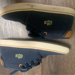 Lacoste kid's Dark Blue and Tan Sneakers